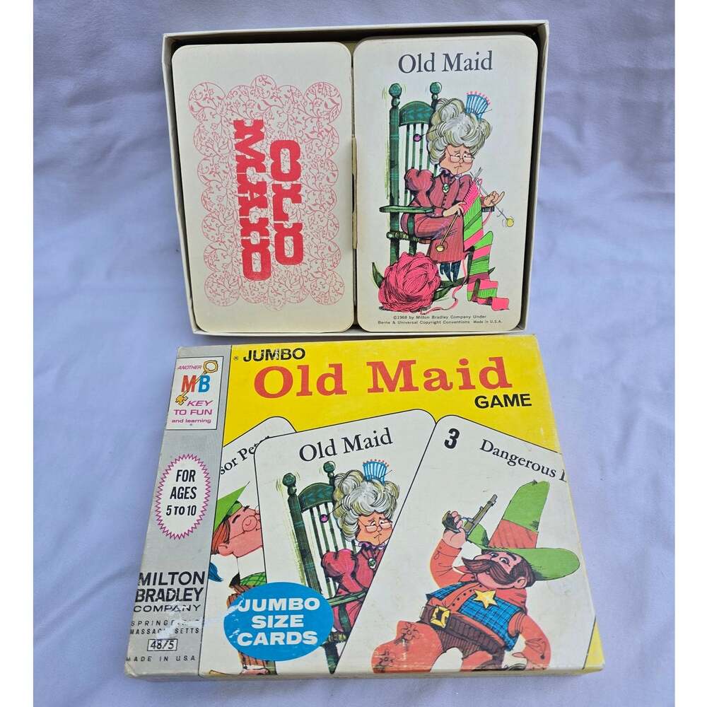 Vintage 1968 Milton Bradley Jumbo Old Maid Card Game 100% Complete Set 4875